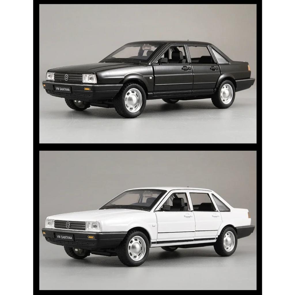 Classic 1/24 Volkswagen Santana Alloy Diecast Model Car Sound and Light Gift for Boyfriend Collection Hobbies Present with Kids
