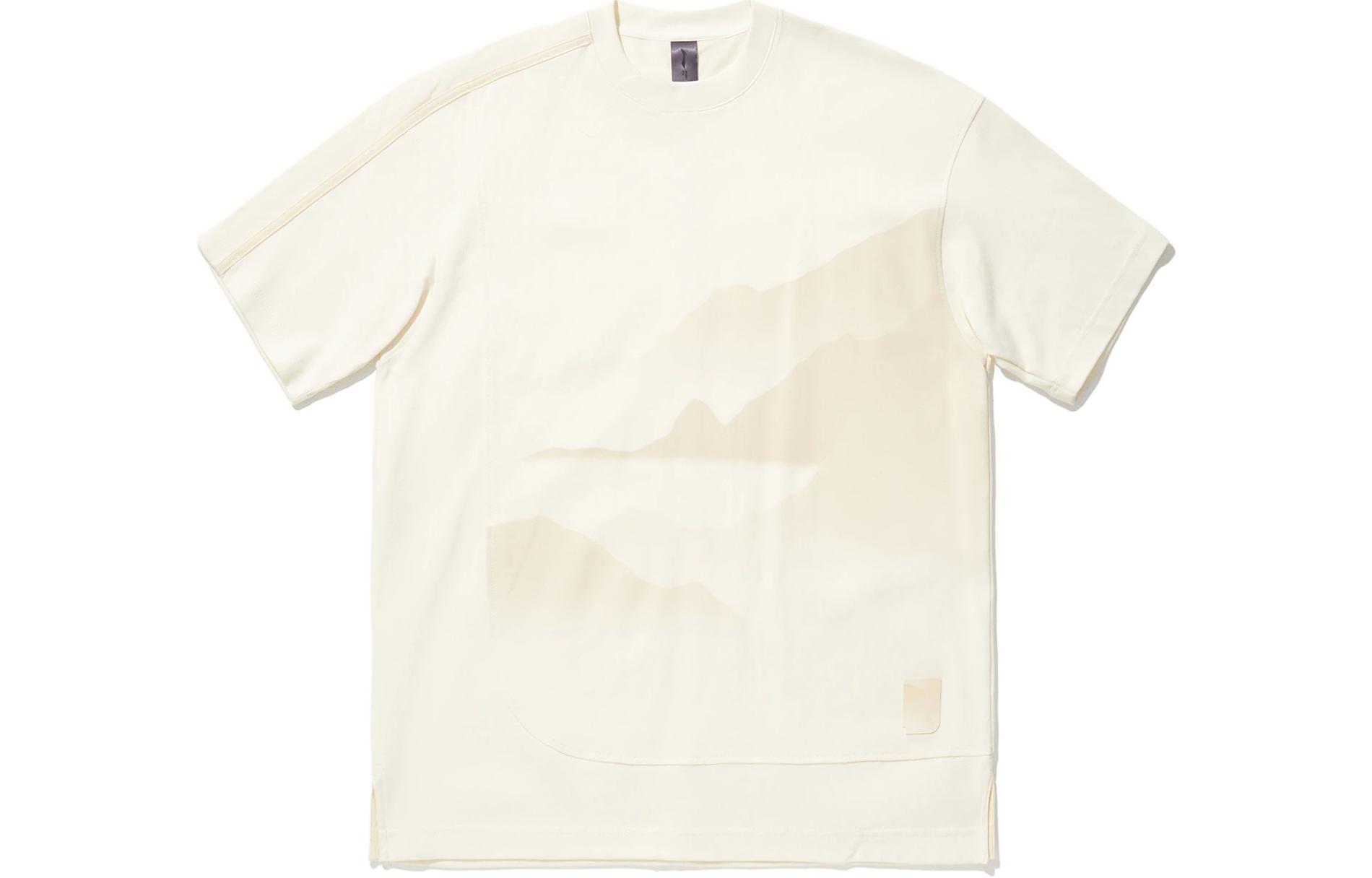 Li Ning x CHENGLONG,LIANMINGKUAN Drop Shoulder Sleeve T Shirt Men s Papyrus White AHSU191-1 2XL