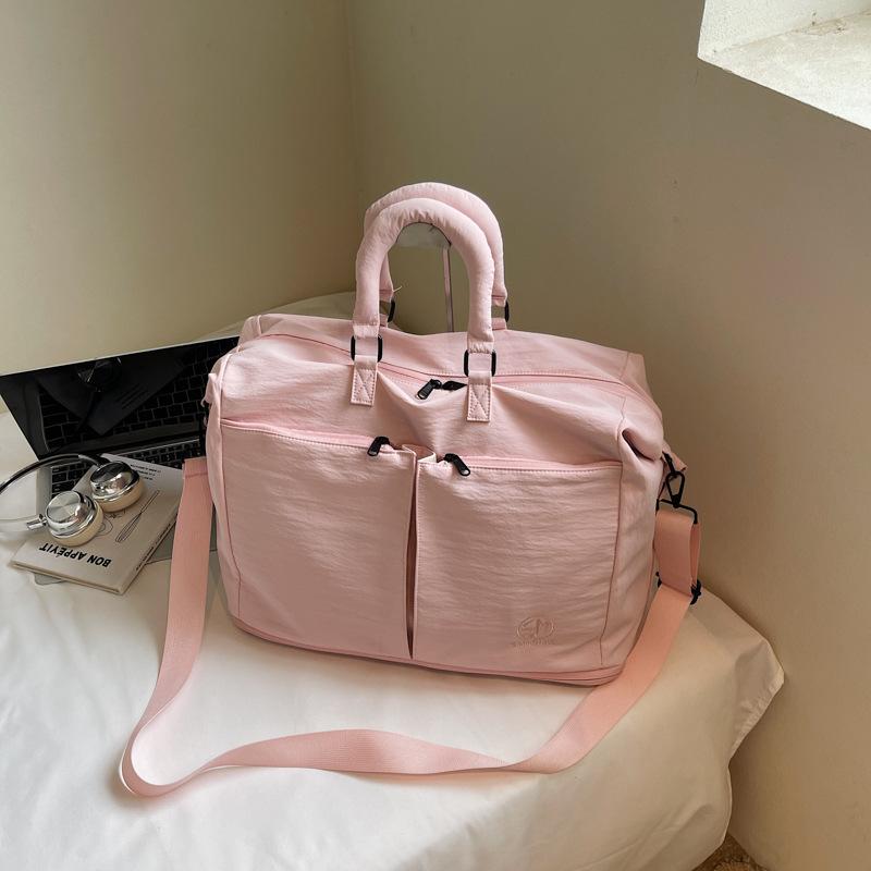Large-capacity Casual Fitness Bag Women's Wet and Dry Separation Yoga Sports Bag Lightweight Simple Solid Color Travel Duffel Bag