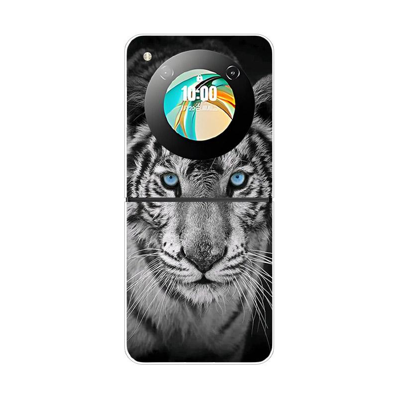 Etui For ZTE Nubia Flip NX724J Modne Malowane Przezroczyste Twarde PC Składane Pokrowiec For ZTE Libero Flip Przezroczyste Etui Funda