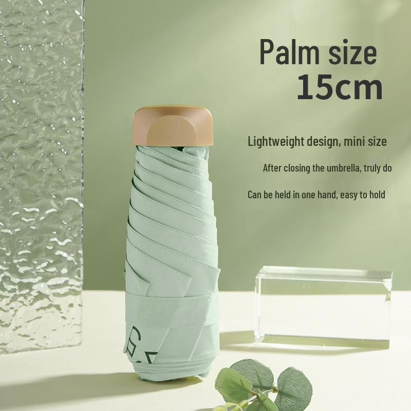 High-End Women's Pocket Capsule Umbrella – Thickened Black Glue, Sunscreen, Sunshade