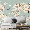 Photomural Colorful World Map Washable Fleece 254x184