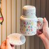 Süßer Zucker-Nadel-Keramikkrug für Mädchen, hochwertiger Wasserkocher mit großem Fassungsvermögen, Kaffeetasse, Geburtstagsgeschenk, Souvenir