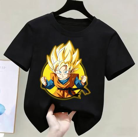 Anime Dragon Ball Cosplay TShirt Cotton Short Sleeve Tops Casual Loose Retro TShirt Unisex Women Kids Family Matching Outfits