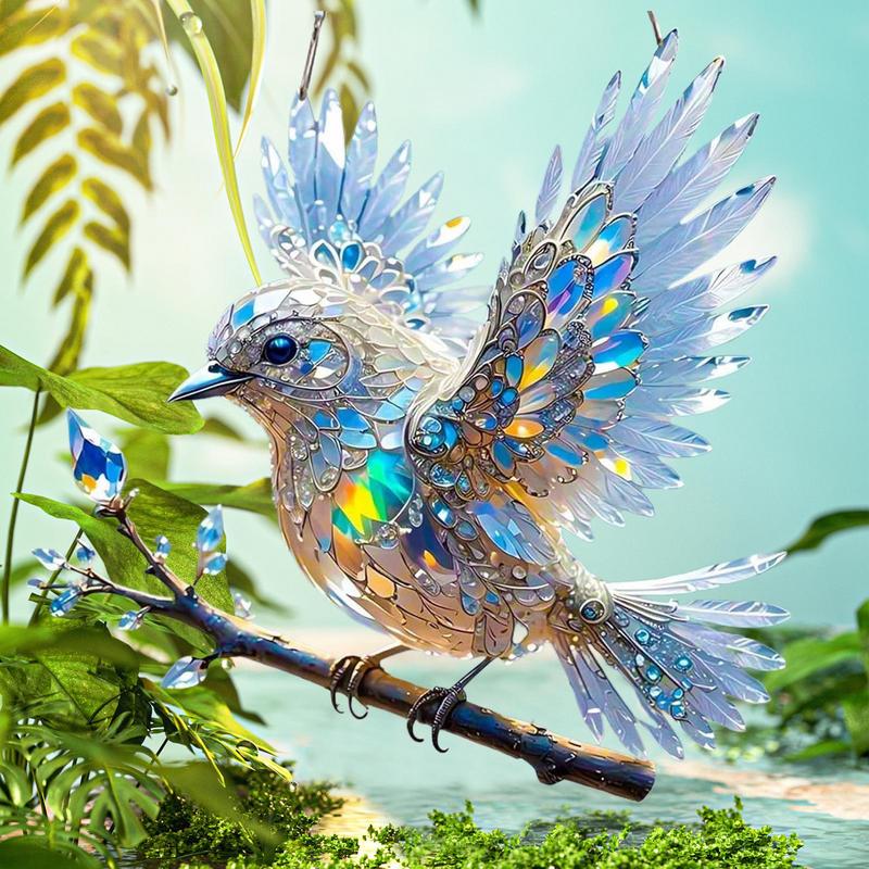 

Bird Ornament Stained Glass Crystal Bird Art Ornaments Acrylic Hummingbird Sun Catcher 2D Flat Crystal Home Decor For Indoor China Mainland