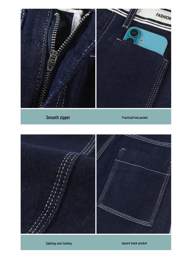 Women's Spring/Summer Lace Trim Slimming Stretch Denim Shorts - Leg-Lengthening