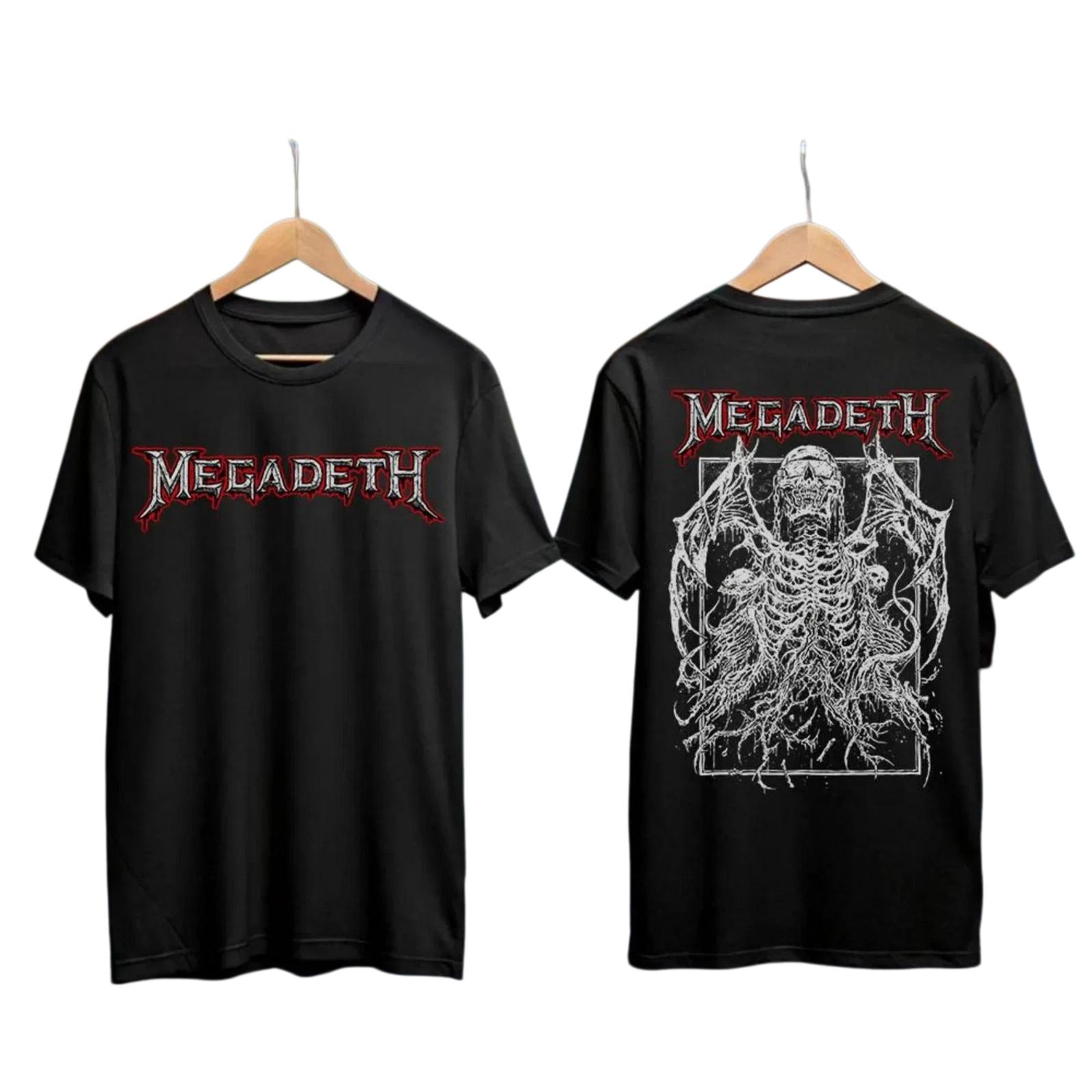 rock band Megadeth Vic Rattlehead graphics 100Cotton Unisex Shirt 2026 tour Summer New Unisexs rock Fashion Short Sleeve Tshirt S