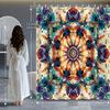 Bohemian Romantic Colorful Mandala Shower Curtain with 12 Hooks – Classic Decorative Print for Bathroom