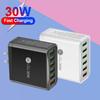 Multi-Port QC3.0 Mobile Charger 30W with EU, US, UK, and KR Plugs