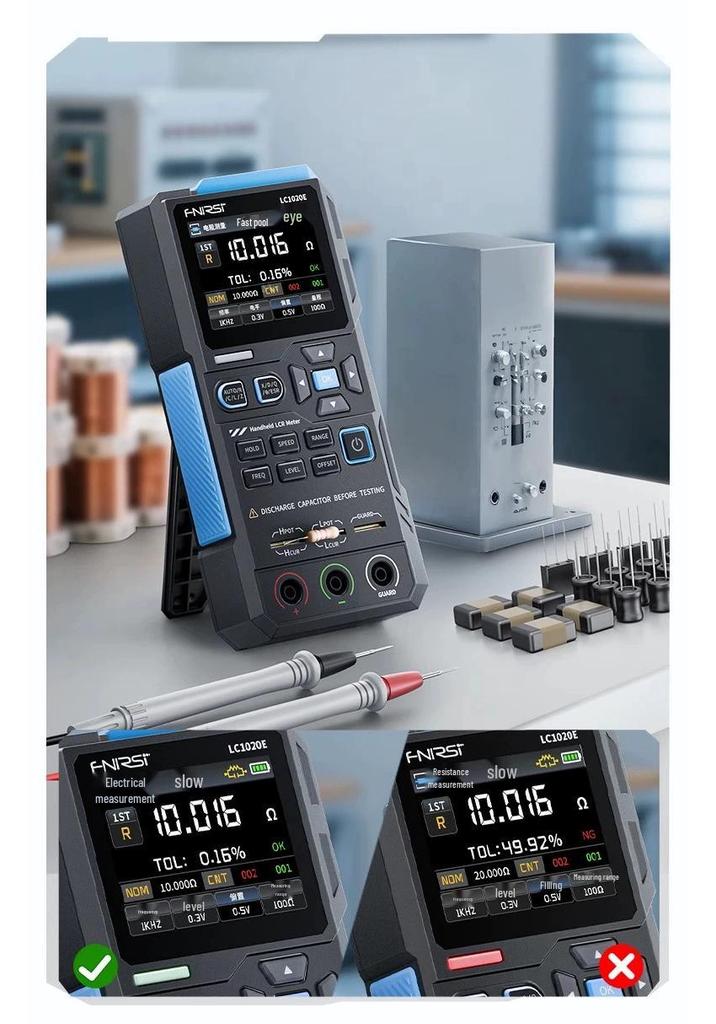 Tester LCR Digital Portabil FNIRSI LC1020E pentru Rezistență, Inductanță și Capacitate Multimetru SMD