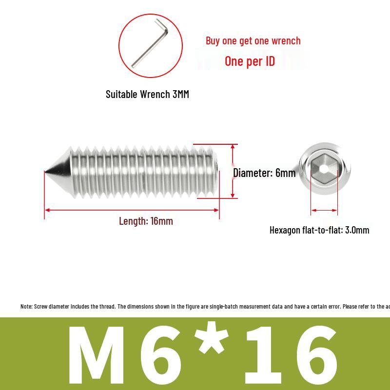 Stainless Steel Hex Socket Set Screws for Glass Door Handles and Room Lock Handles