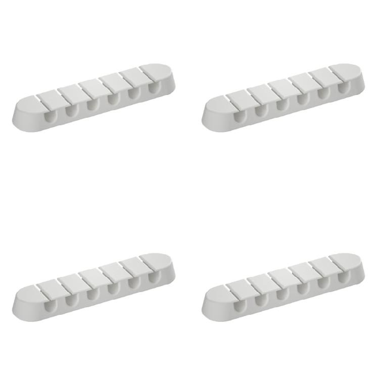 4 Pack Plastic Cord Management Clip Cable Storage System Desktop Wall Cable Holder Plastic Texture for Desk Organization