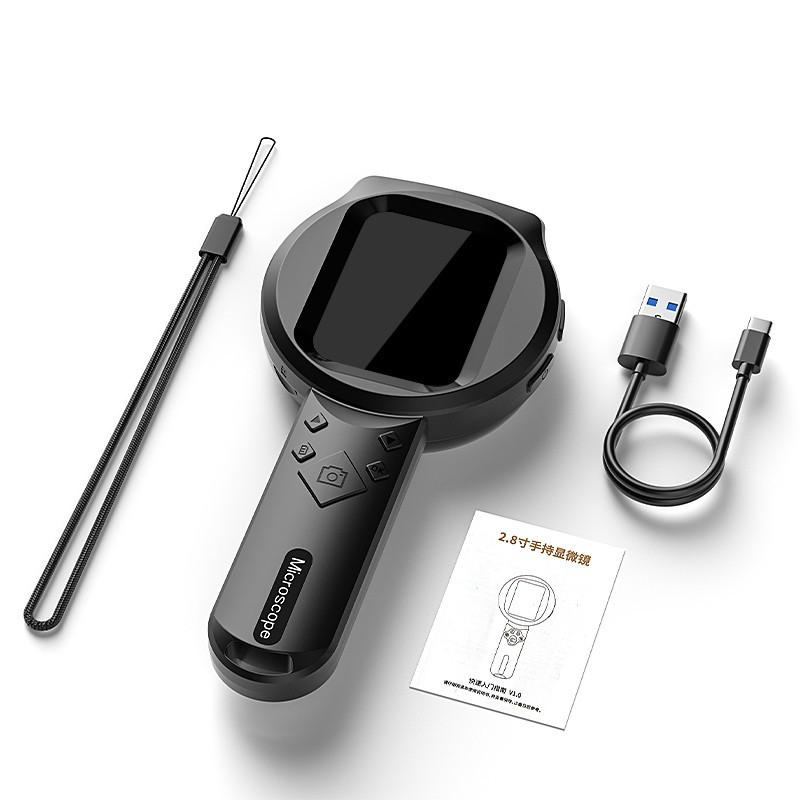 2.8-Inch 100X Analyzing Electronics Repair Digital Magnifier HD Handheld Microscope Magnifying Glass Portable Skin Scalp