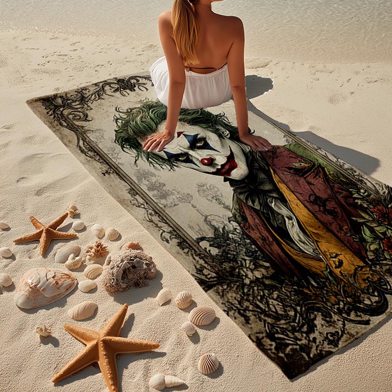Jo-ker Floral Portrait Beach Towel, Super Soft Microfiber, Gift for Her/Him, Birthday, for Pool, Beach, Travel, Home Decor Fan gifts
