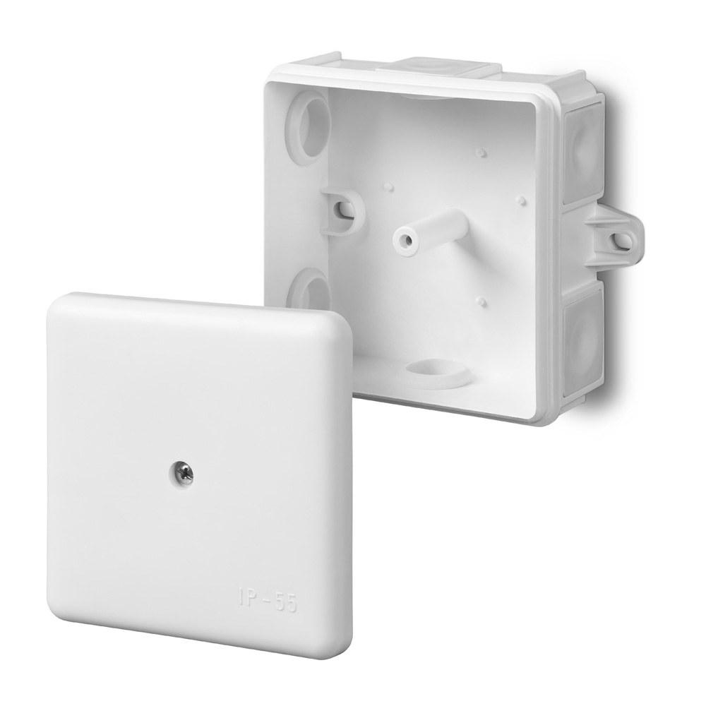 6-outlet surface-mounted box without insert with ears IP55 5x2.5mm2