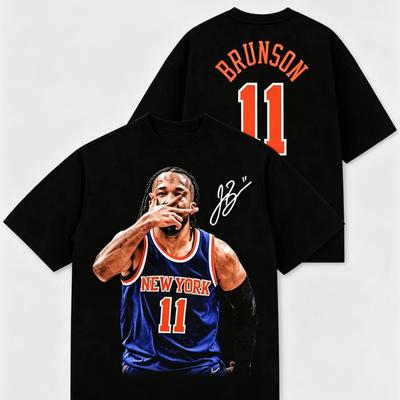 Jalen Brunson 11 Graphics 100cotton Tshirt 2026 Summer New Knicks HighQuality Unisexs Basketball Comfortable and Casual