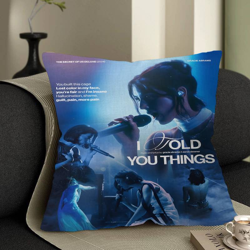 Gracie Abrams Hot Singer Cushion Cover Decorative Pillow Sofa Home Decor Case Pillow Cases