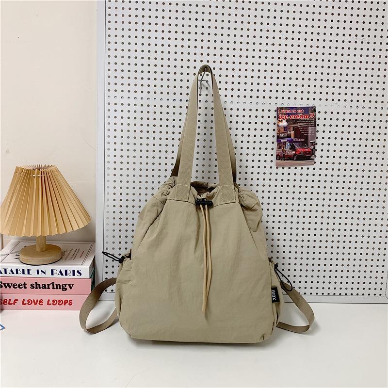 Multi-functional Backpacks For Women Nylon Large Capacity Shopper Shoulder Totes Drawstring Bag Bucket Travelling Rucksack