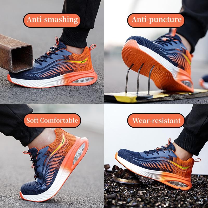 Pánská bezpečnostní obuv Vzduchový polštář Proti rozbití Ochranná pracovní obuv proti propíchnutí Nezničitelné bezpečnostní boty Pracovní tenisky s ocelovou špičkou