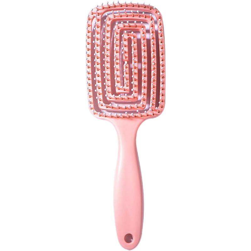 Volumizing Hair Brush for High Crown and Scalp Massage, Bent Rake Comb for Detangling Curly Hair, Cleaning & Styling Tool