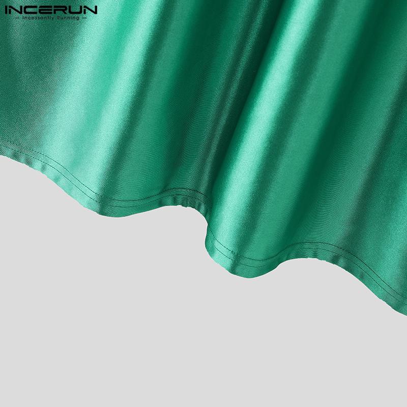 INCERUN Spring Men O Neck Long Sleeve Print Glitter Pullovers Oversized Tops