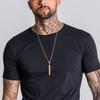 Vnox Stylish Rectangle Bar Men Pendant Necklace,Classic Stainless Steel Box Chain Neck Collar for Male Jewelry Gift