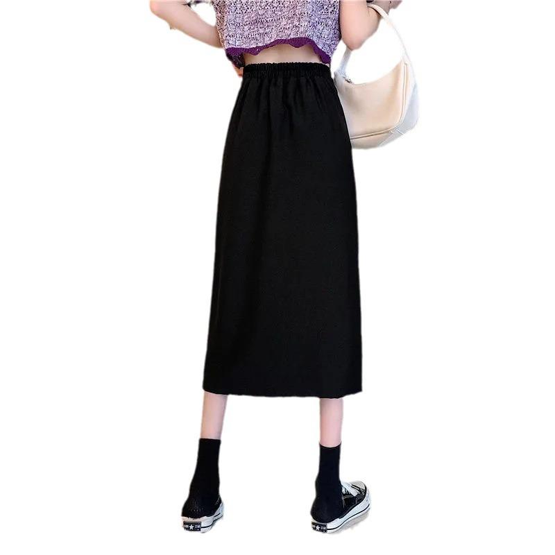 2024 Summer Plus Size Women's High Waist Irregular Pleated A-line Midi Skirt