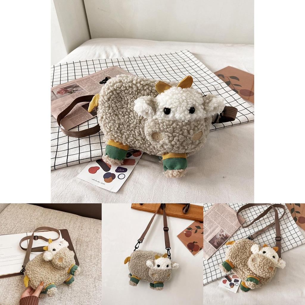New Ins Cartoon Lamb Plush Shoulder Bag For Women