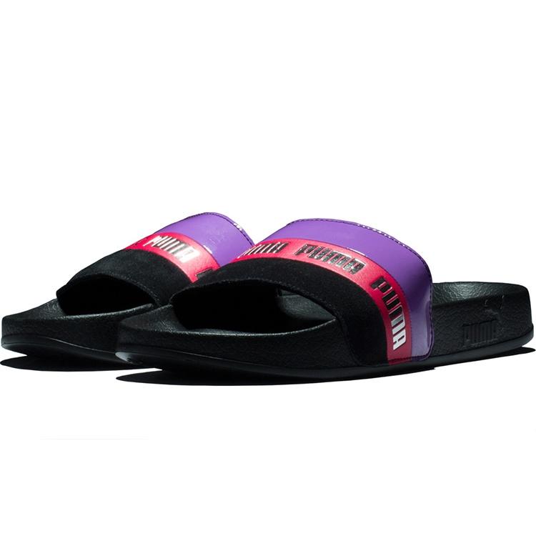 (WMNS) PUMA Damen Sandale Leadcat Remix Slide Black/Purple Women's 370694-01