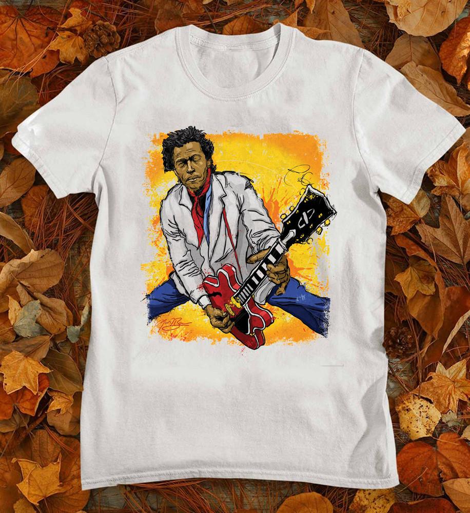 

Legendary Chuck Berry Painting Cotton Men And Women Size S-4XL Unisex T-Shirt XL