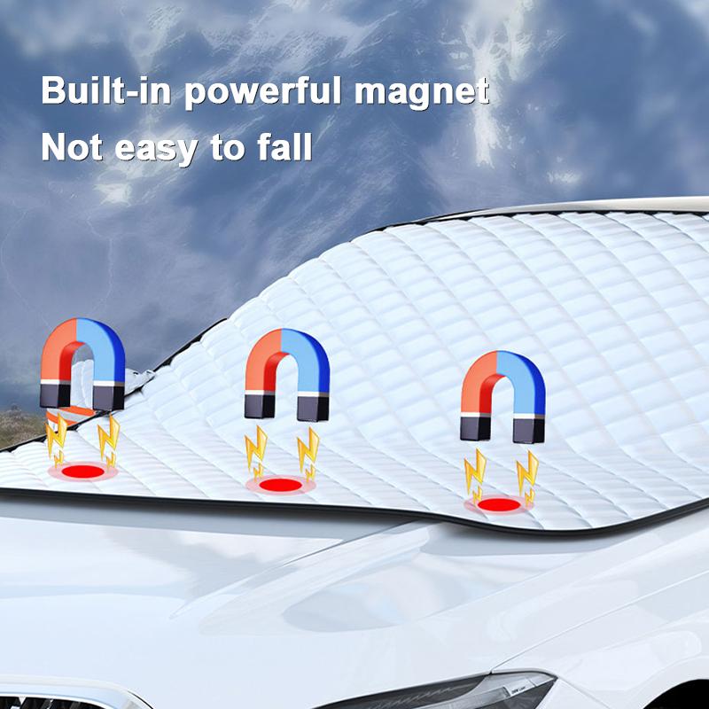 SEAMETAL 5 Magnets Car Snow Cover Frost Protection Windshield Cover Universal for Suv Sedan