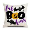 Halloween Pillowcase New Linen Digital Print Home Decoration Purple Pumpkin Cushion Cover