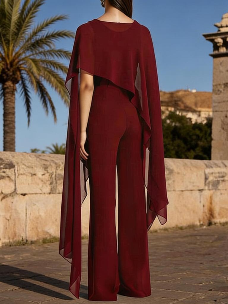 New Women's Irregular Top & Slim-Fit Jumpsuit Two-Piece Set - Elegant Party Fashion