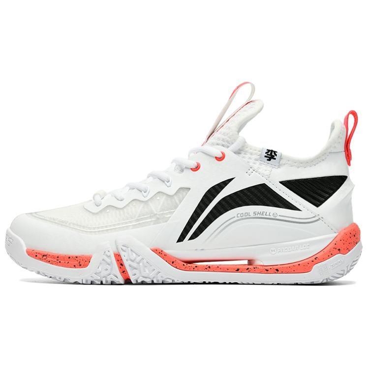 Li Ning Slip Resistant Abrasion Resistant Low Top Badminton Shoes Unisex White AYAT003-3