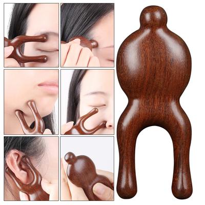 1PC Wooden Handle Sandalwood Facial Massager Promote Blood Circulation Eye Nose Gua Sha Board Facial Lifting Massage Tool