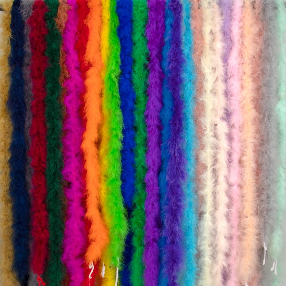 2 Meter Natürliches Truthahnfedern Boa 11g für DIY Bastel Schal Tuch Dekoration Flauschiges Federboa Nähen Kostüm Kleid Weihnachtsbaum Dekoration