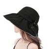 New High-end Mesh Bow Bucket Hat Women's Spring and Summer Light Foldable Sunscreen Sunshade Basin Hat Elegant and Versatile