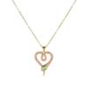 Luxury Copper Snake-Heart Pendant Necklace with Zircon & Glaze