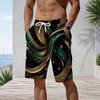 Mens Black Gold Glitter Drip Print Quick Dry Beach Shorts Plus Size Drawstring Loose Swim Trunks For Summer Surfing Swimming Vacation