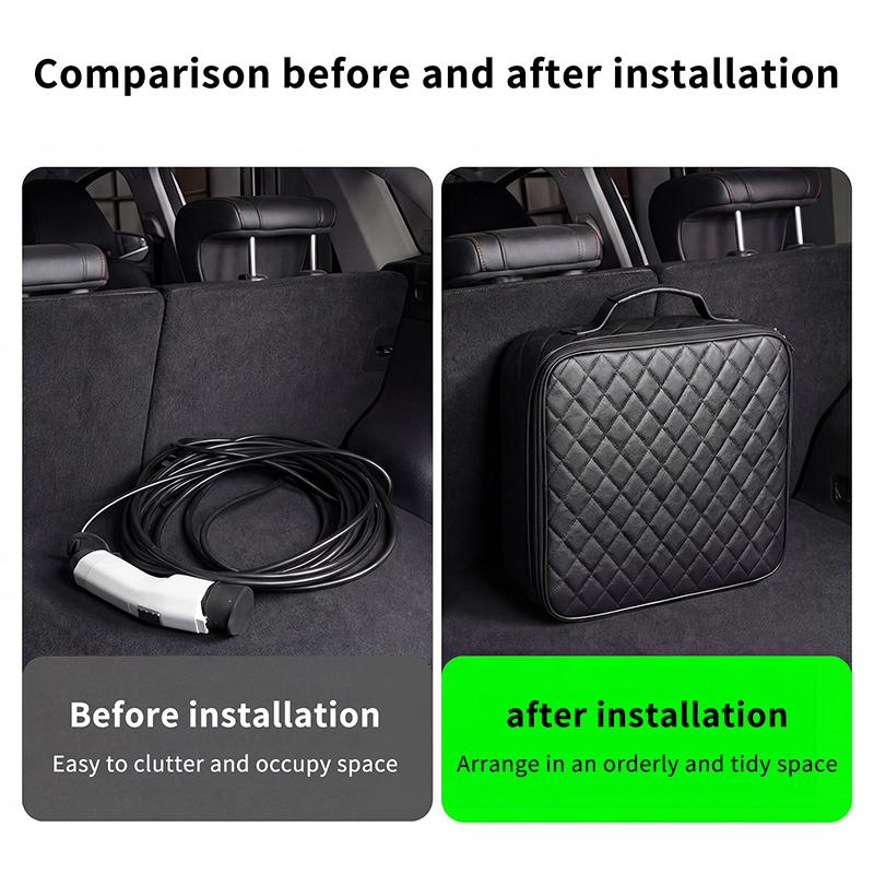 Electric Vehicle Charging Units Organizer Waterproof Storage Bag with Handle for Car Trunk Accessories