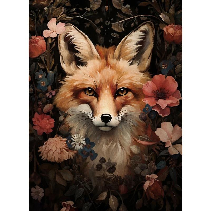 Rabbit Bunny Rustic Raccoon Frog Sheep Deer Bear Fox Forest Poster Canvas Painting Print for Living Room Home Decoration Cuadros