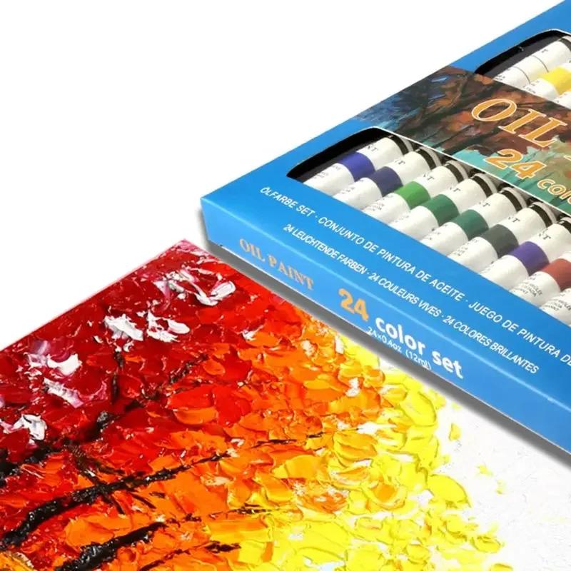 24 Renk Profesyonel Yağlıboya Boya Çizim Pigmenti 12ml Tüp Seti Yeni Başlayanlar İçin Sanatçı Sanat Malzemeleri