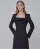 JULIY&CALLA 24 Fw Collar 108 Dear Vivian Tweed Dress Black
