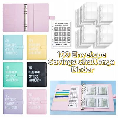 Colorful 100 Day Challenge Budget Binder Loose-leaf Saving Money Organizer  Journal Planner