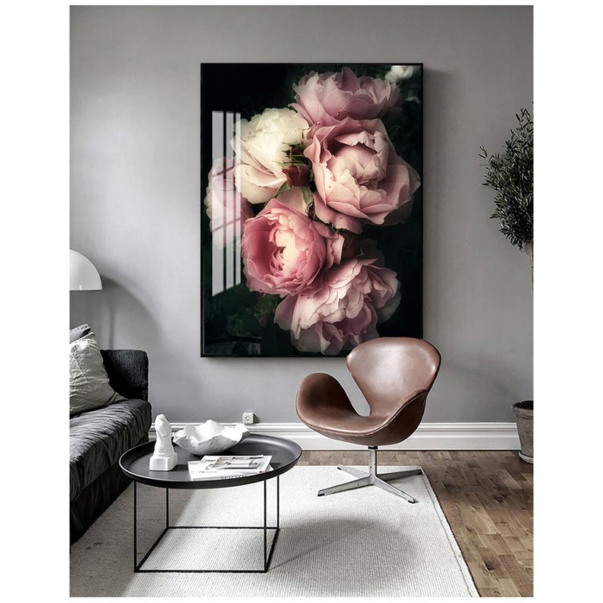 Mode posters en prints woonkamer decor vintage poster bloemen muur canvas print roze pioen bloemen schilderij foto