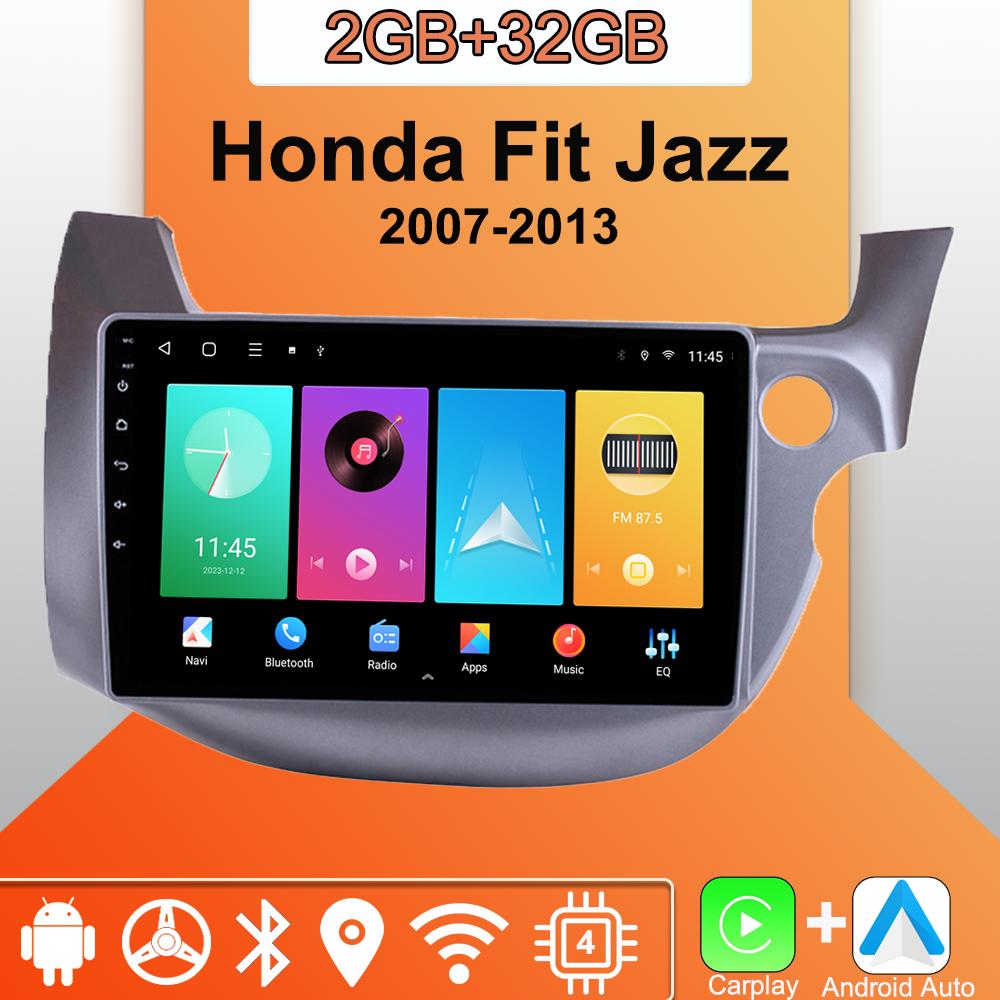 Android Carplay Car Radio For Honda Fit Jazz 2007-2013 Multimedia Player Head Unit Stereo GPS Navigation BT WIFI 2+32GB