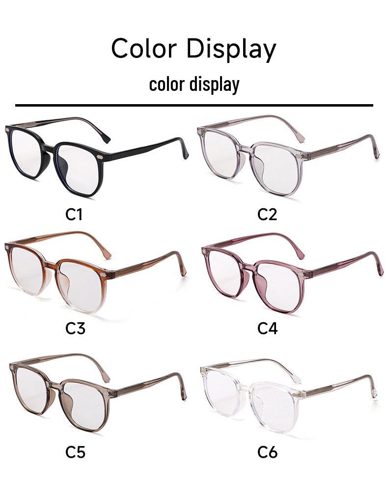 Trendy Unisex TR Large Frame Glasses with Anti-Blue Light Lenses - Personalized Japanese & Korean Style, Insertable Rod Design, Model 3003