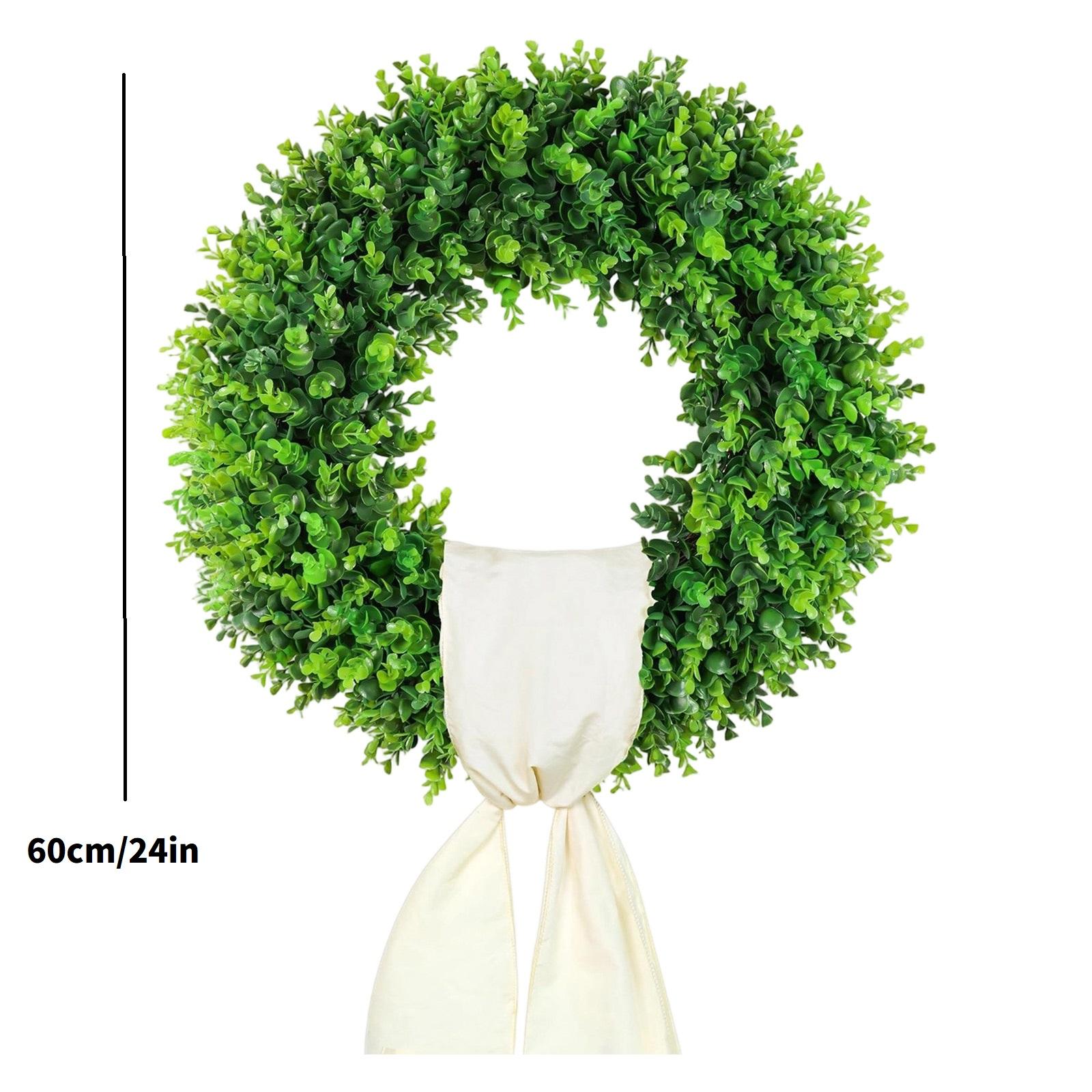 Simulation Of Frost Grass Vine Circle Bottom With Green Plants, Water Grass Vine Circle Flower Wreath One Size