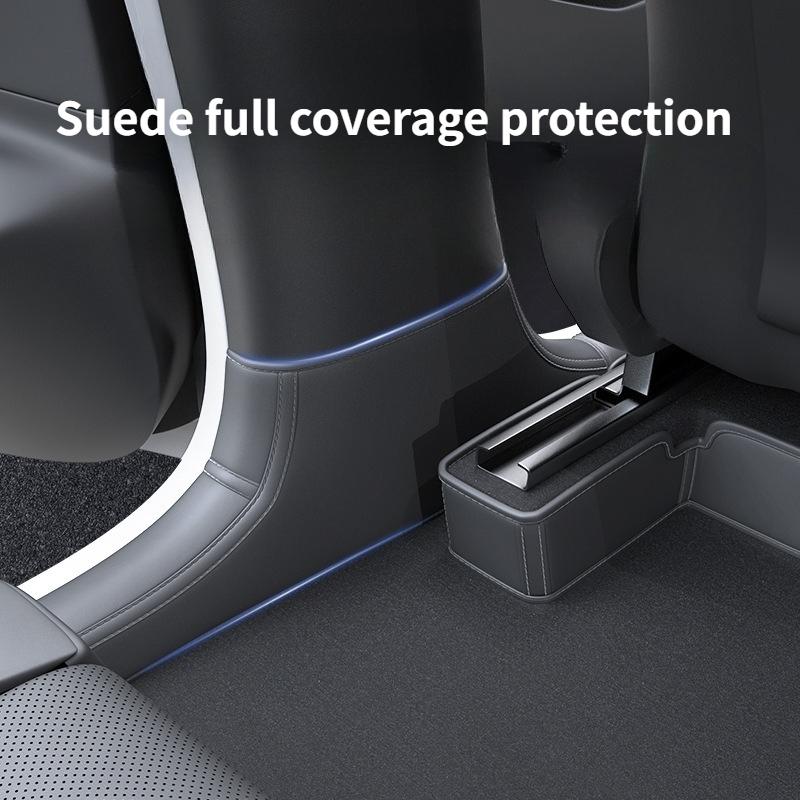 For Tesla Model 3 Highland Model Y Juniper PU Front Rear Door Sill Protection Strip Seat Anti-kick Pad Corner Guard Accessories