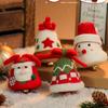 New Christmas Decoration Wool Felting Plush Christmas Bell Santa Claus Snowman Jingle Bell Christmas Tree Hanging Pendant